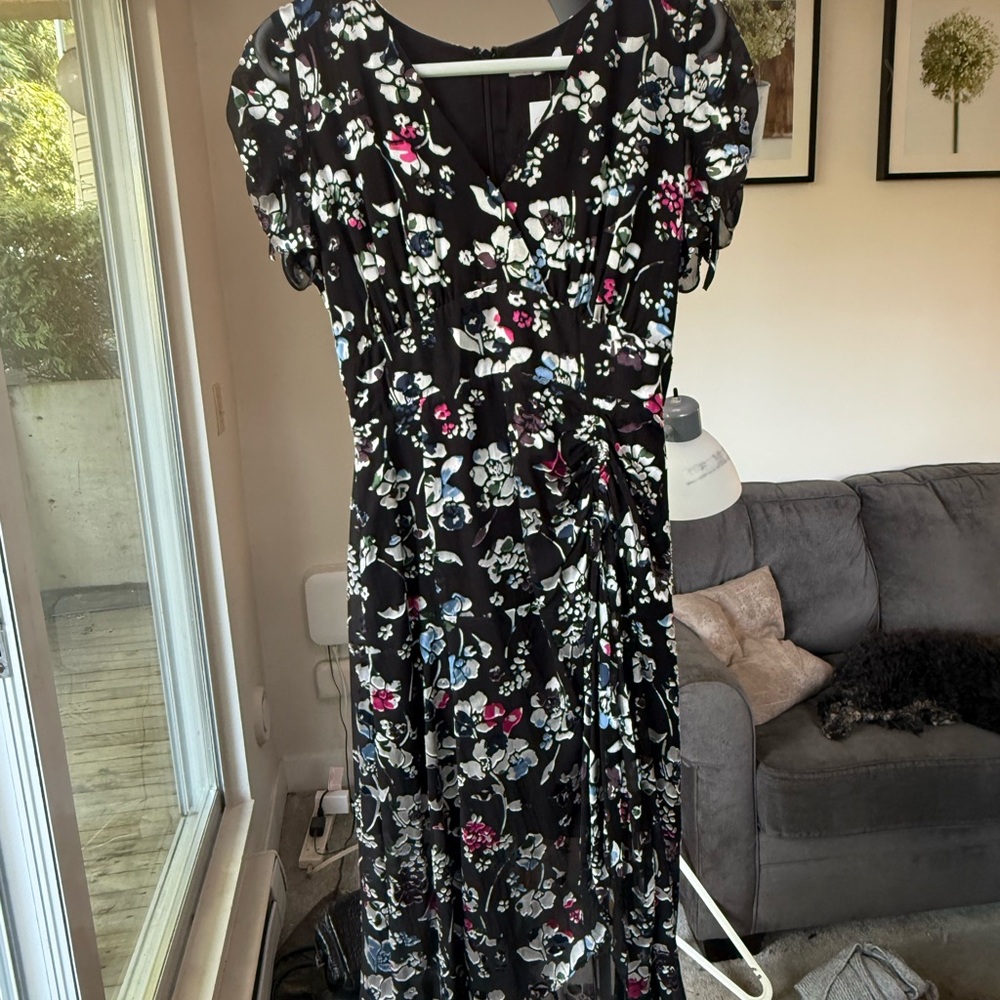 Parker Black Floral Midi Dress